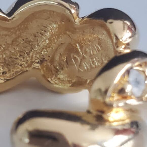 Joan Rivers Classic Collection Gold Tone Half Hoop Earrings with Crystals - Picture 6 of 8